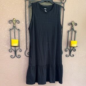 Sonoma Black Textured Casual Cotton Dress